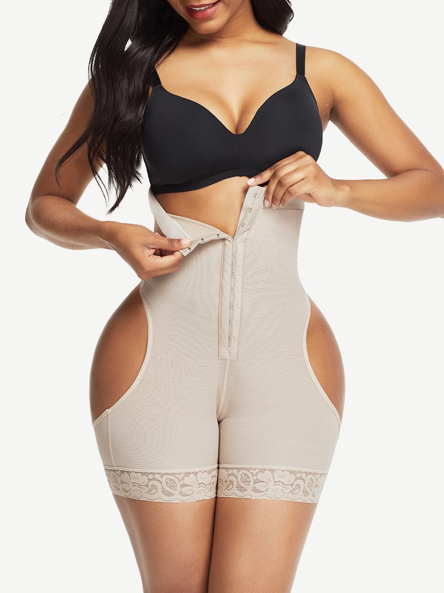 Short gainant taille haute extensible et ouvert aux fesses, vente en gros