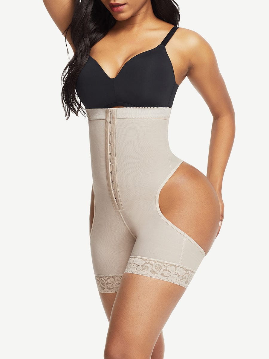 Short gainant taille haute extensible et ouvert aux fesses, vente en gros